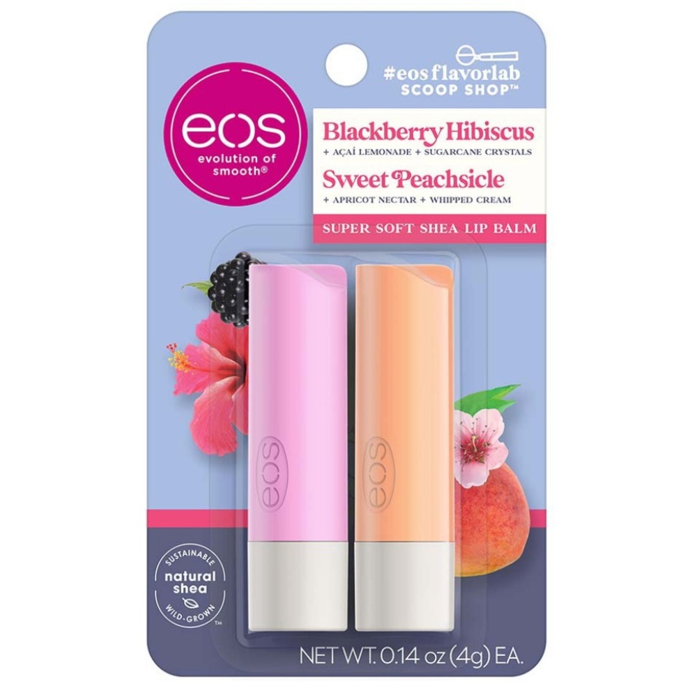 Price FIRM New eos Lip Balm - Blackberry Hibiscus & Sweet Peachsicle